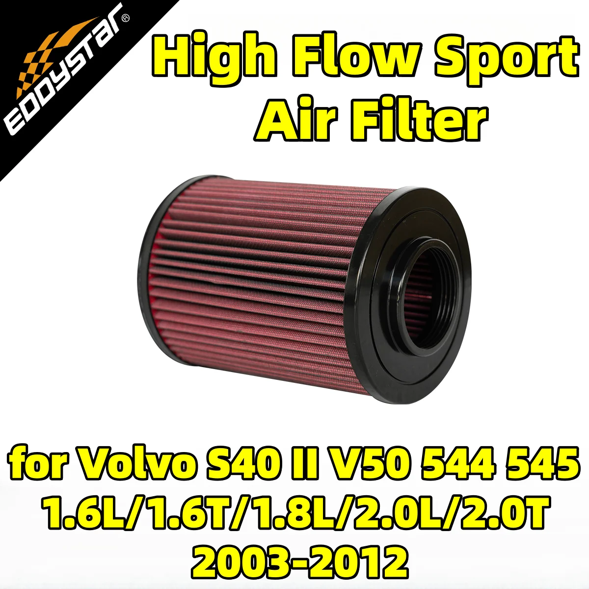 

Спортивный воздушный фильтр с высоким расходом для Volvo S40 II V50 544 545 1,6 л/1,6 т/1,8 л/2,0 л/2,0 т 2003-2012, моющиеся гоночные впускные фильтры
