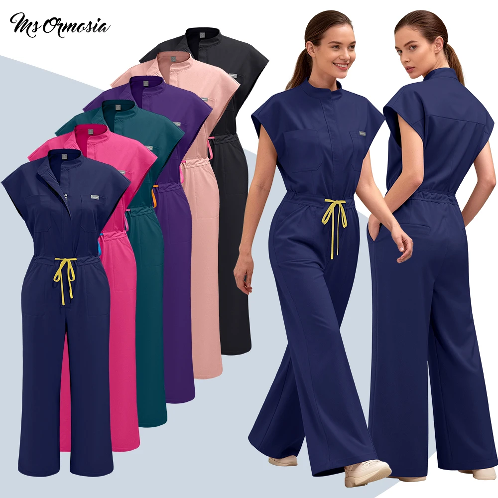 Nueva Ropa de Trabajo Casual de Pierna Ancha para Mujer, Uniforme Médico Clínico, Accesorio para Enfermeras de Hospital, Salón de Belleza, Spa, Tienda de Mascotas, Laboratorio