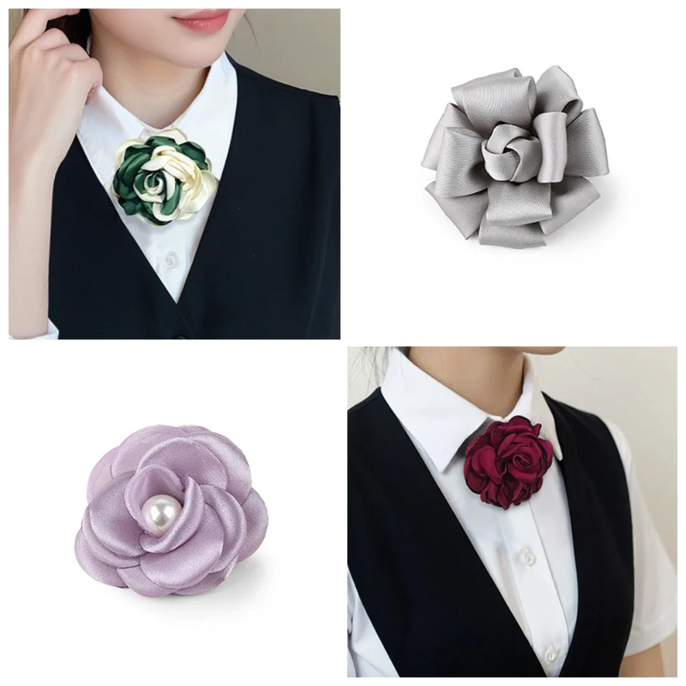 

Simple Camellia Brooch Corsage for Women Accessory for Shirt High-end Pin Dress Suit Jacket Decoration