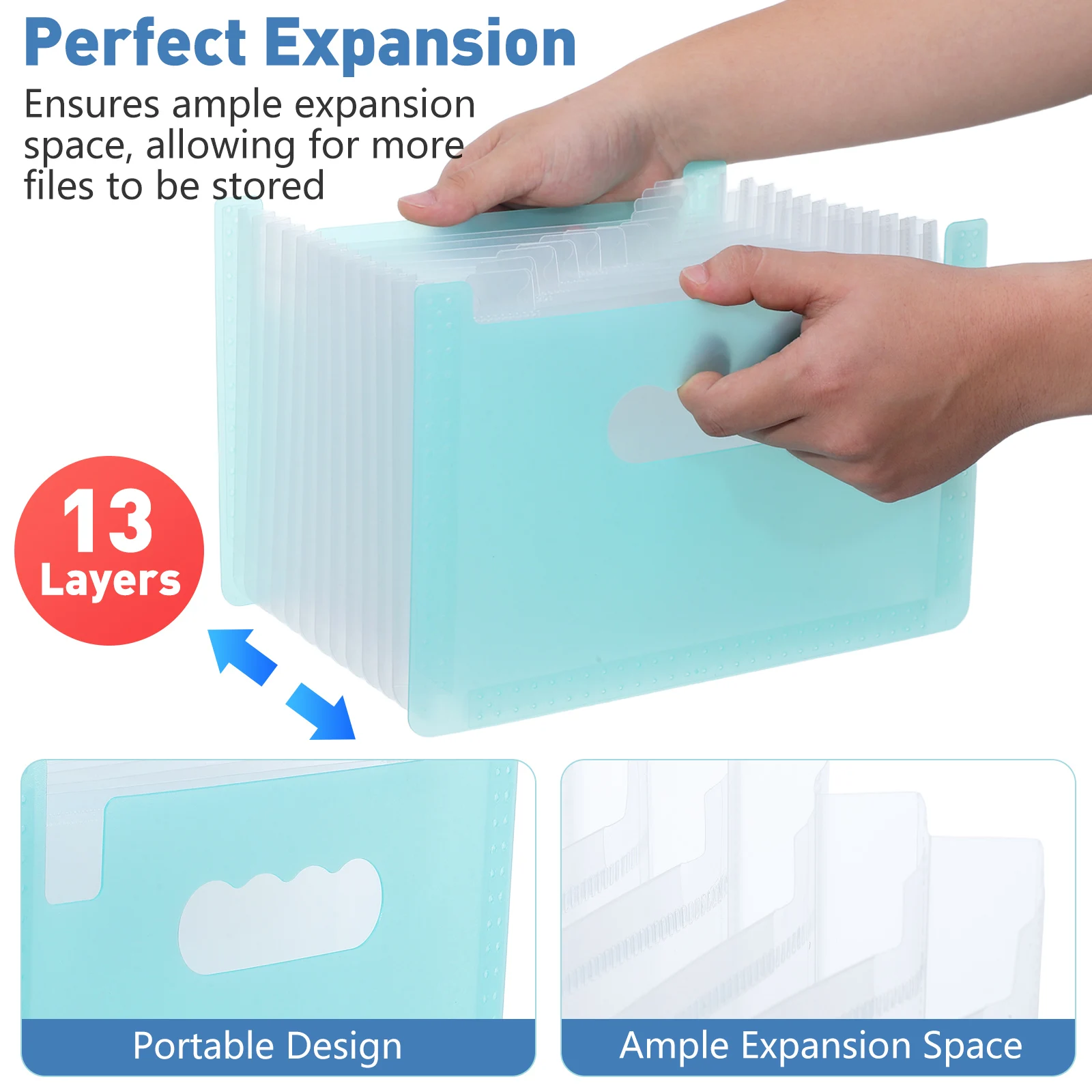 Folder File Portabel Bergaya Terbuat dari PP Kuat untuk Mengatur Struk, Voucher, Kartu, Solusi Penyimpanan Akordion yang Rapi untuk Rumah