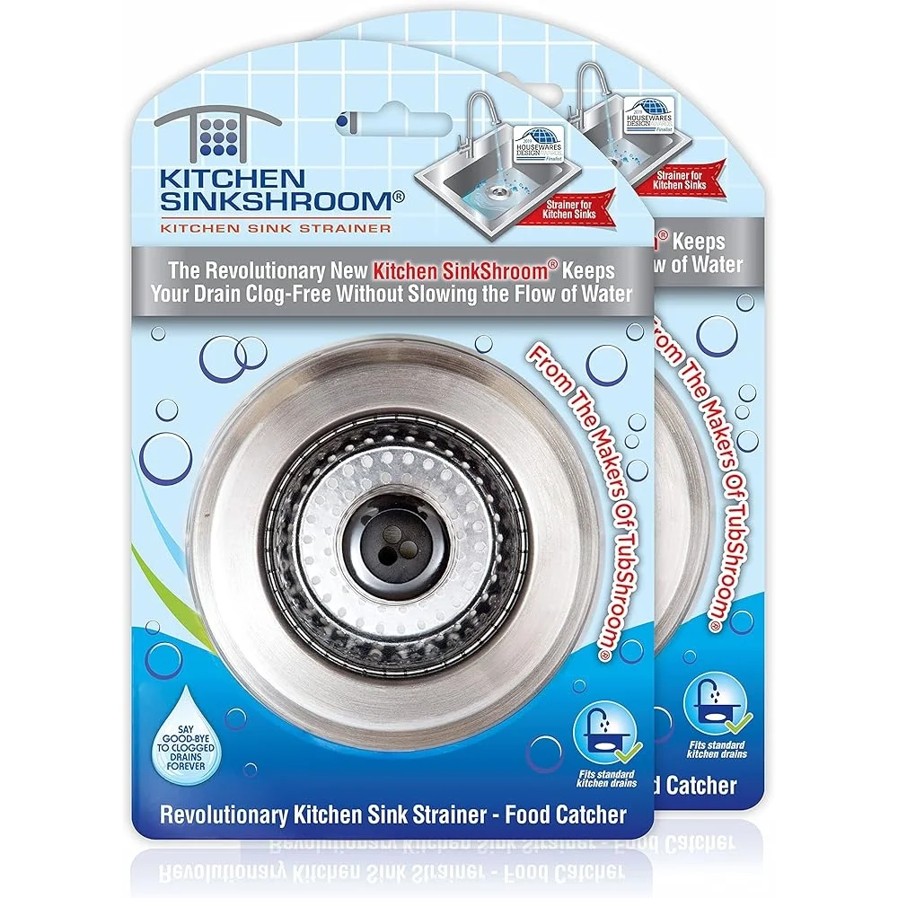 Revolutionary Clog-Free Sink Strainer Basket 2-Pack Stainless Steel Kitchen Drain Protector Easy Clean Durable Accessories