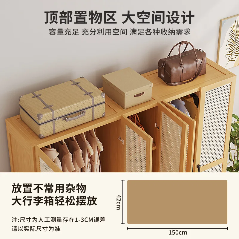 Home rental room, simple wardrobe for bedroom, modern simple clothes hanging storage