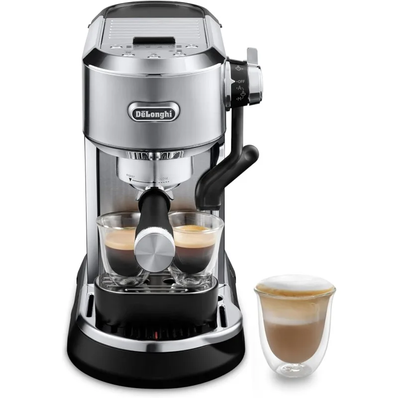 Dedica Maestro Plus Espresso Machine with Automatic Steam Wand for Latte, Cappuccino, Coffee, Stainless Steel, EC950M