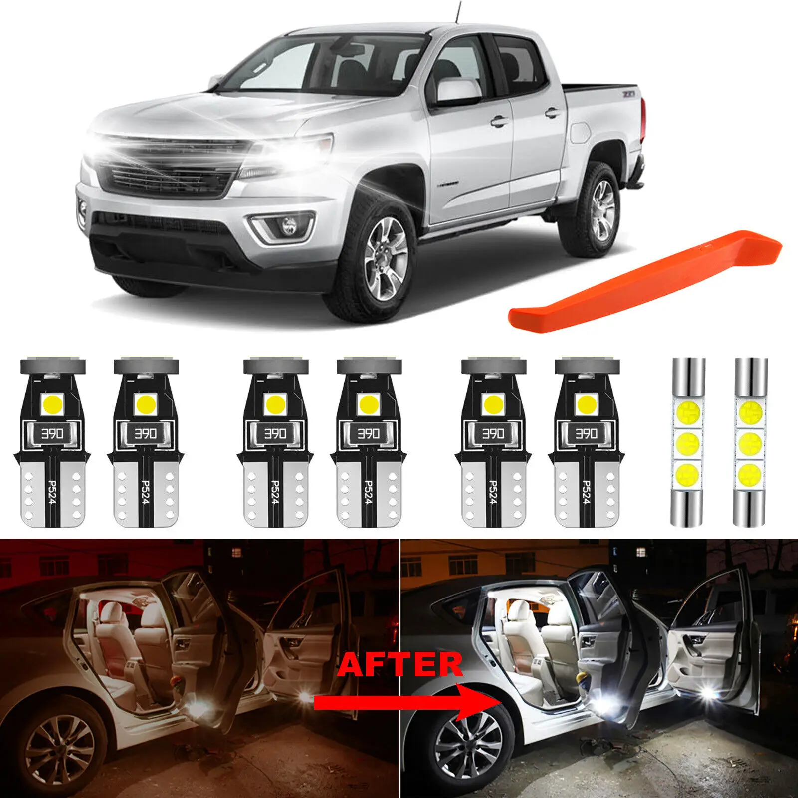 

Winetis LED Light Bulbs Interior Light Kit 6000K White for Chevrolet Colorado / GMC Canyon 2015-2022 + Free Tool