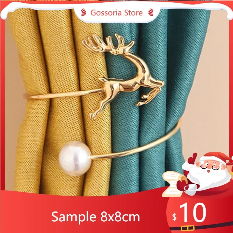 

SampleDZQ 1PCS Metal Deer Curtains Buckles Gold Silver Curtain Tiebacks Holdbacks Buckle Clips Home Decoration Accessories