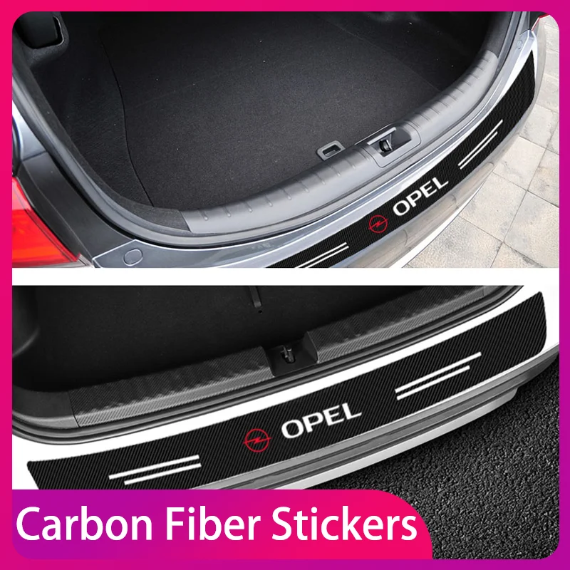 

Car Rear Bumper Load Edge Carbon fiber film Protector Stickers For Opel Astra j Insignia Astra g Zafira b Mokka Vivaro Meriva