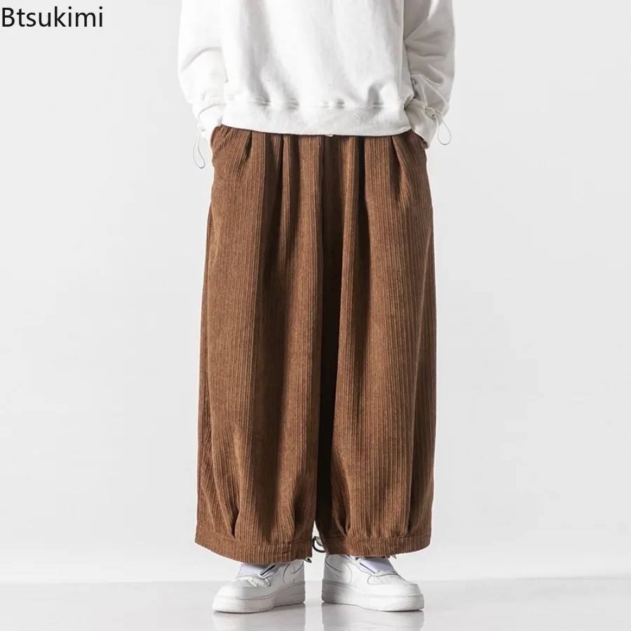 2025 New Men Corduroy Casual Pants Streetwear Harem Pants Fashion Men Woman Long Trousers Loose Male Oversized Sweatpants M-5XL