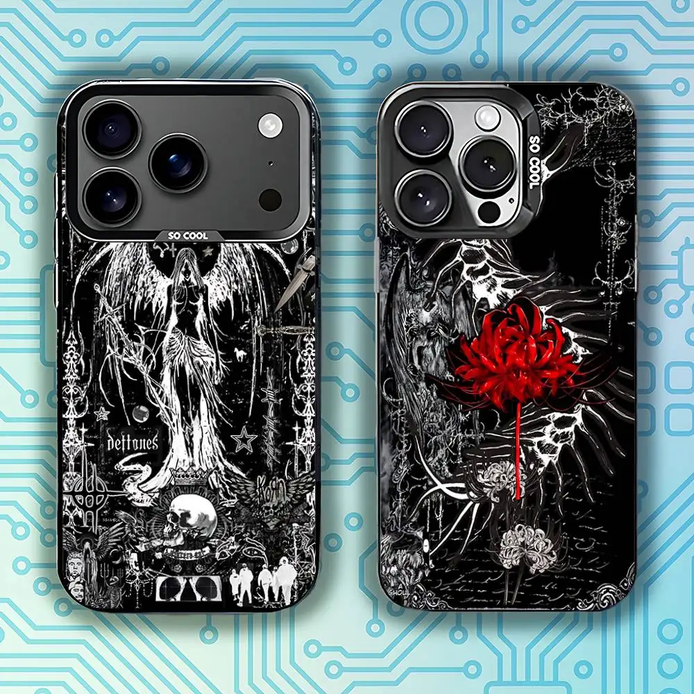 

Gothic Coquette Cyber Sigilism Cross Phone Case For iPhone 17,16,15,14,13,12,11,Pro,Max,Plus,E,Air,Mini Black Tpu Cover