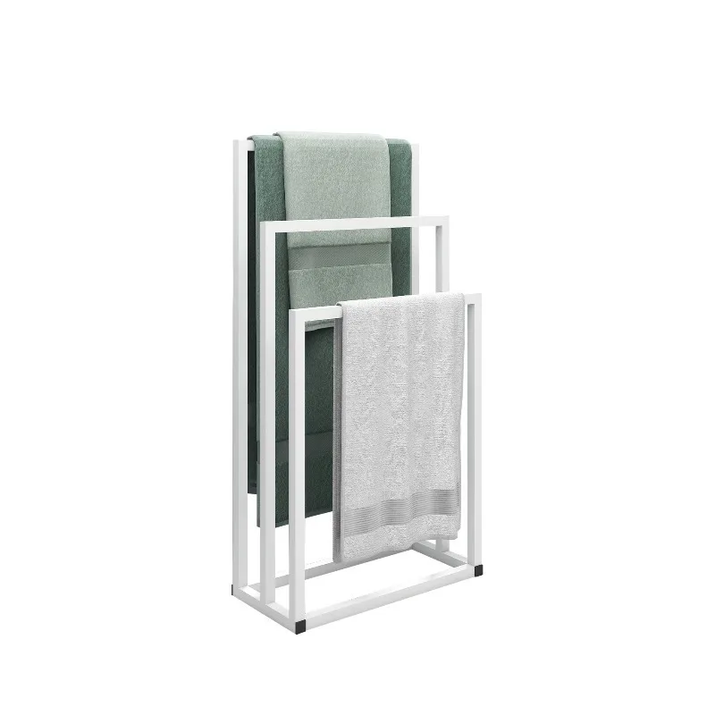 Floor towel rack, multi-functional storage towel rack, wrought iron living room hanger wholesale
