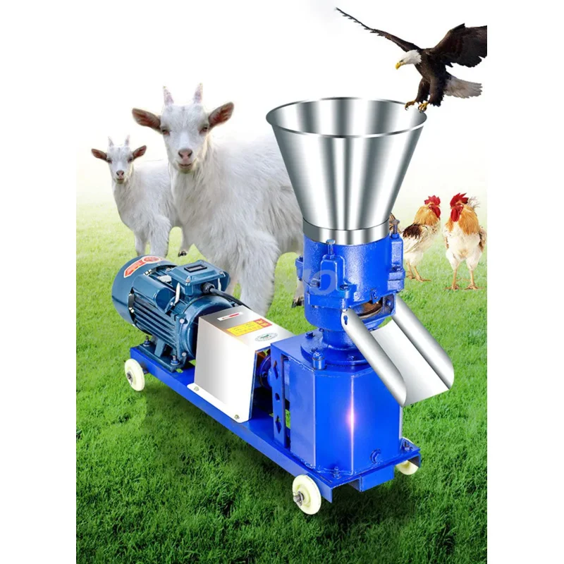 Electric Grinder & Pelletizer Machine For Animal Feed Processing 150KG/H Capacity Metal Construction Grain Compatible