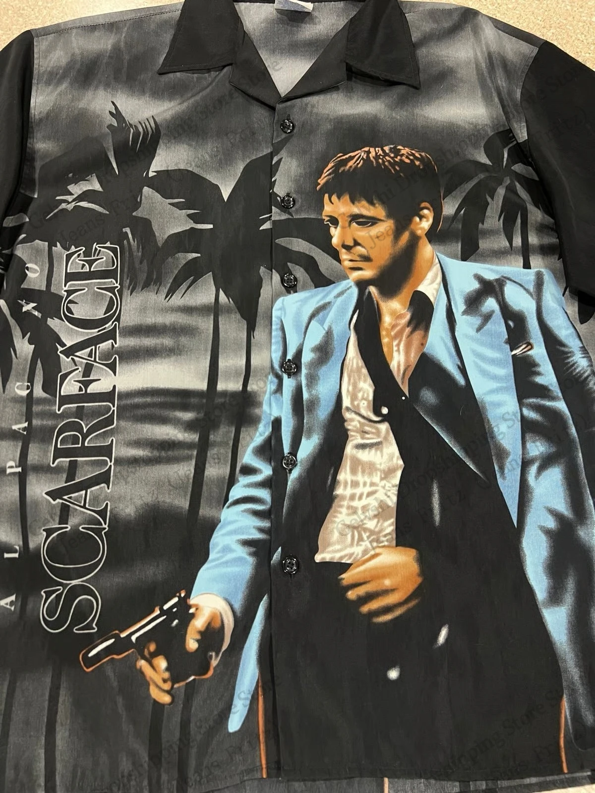 فيلم سكارفيس قميص هاواي صيفي توني مونتانا ثلاثية الأبعاد طباعة قميص الرجال النساء موضة قصيرة الأكمام قمصان عادية بلوزة مطاطا البوليستر