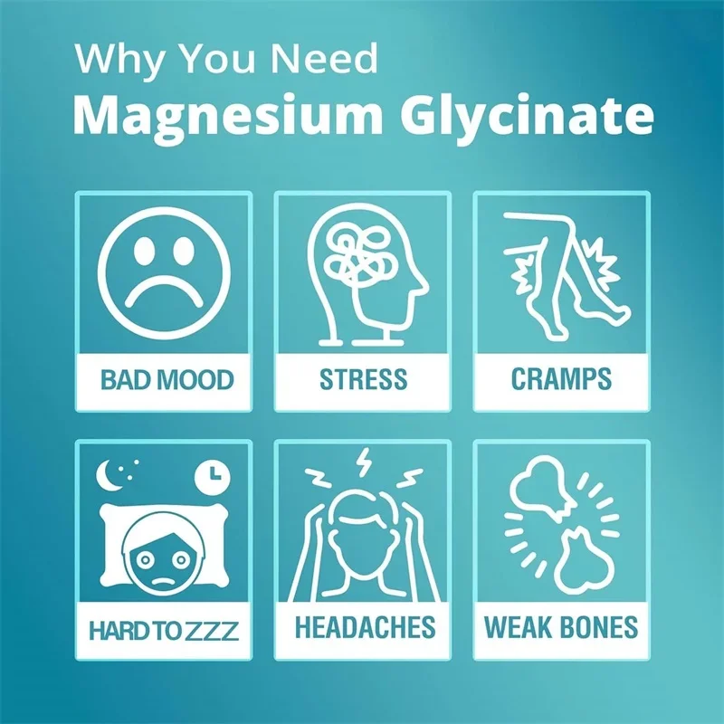 Ease Mood Magnesium Glycinate Gummies - Nervous System, Muscles Recovery, Heart Health, Sleep Quality Support