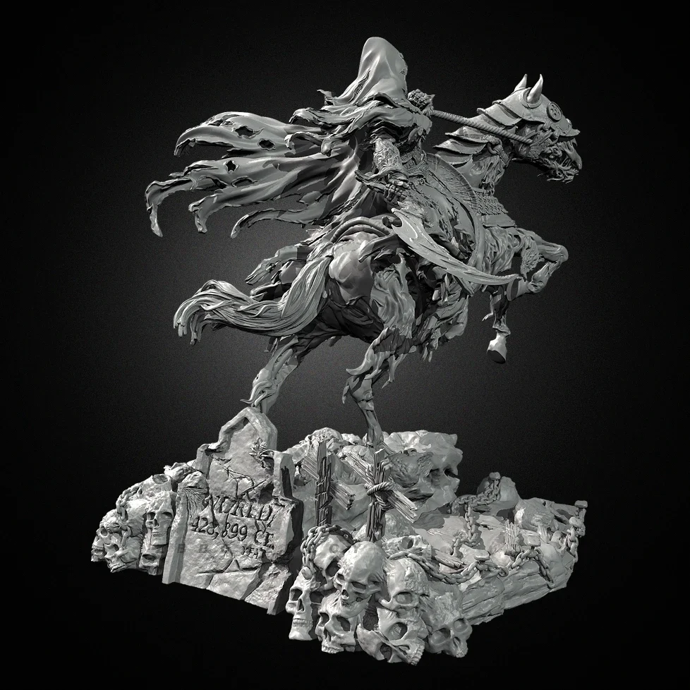 

Overall heights 75mm 95mm 115mm Resin model kits colorless and self-assembled（3D Printing ） TD-7563/3D