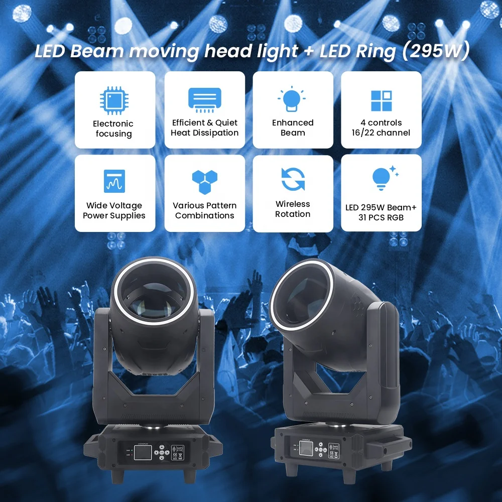 Beam 295W 14r Moving Head Light Double Prism Sharpy Light Spot DMX Cabeza Movil Luces Dj Club Lumilites Stage Light Equipment