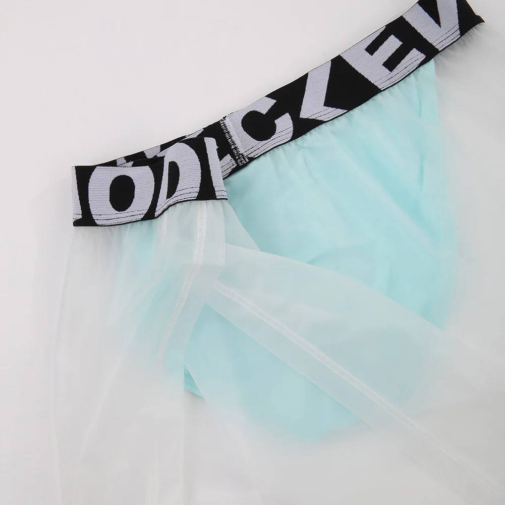 

Mens Sexy Sleepwear Transparent PVC Skirts Briefs Exotic Underwear Side Split Skirt Low Waist Man Underpants