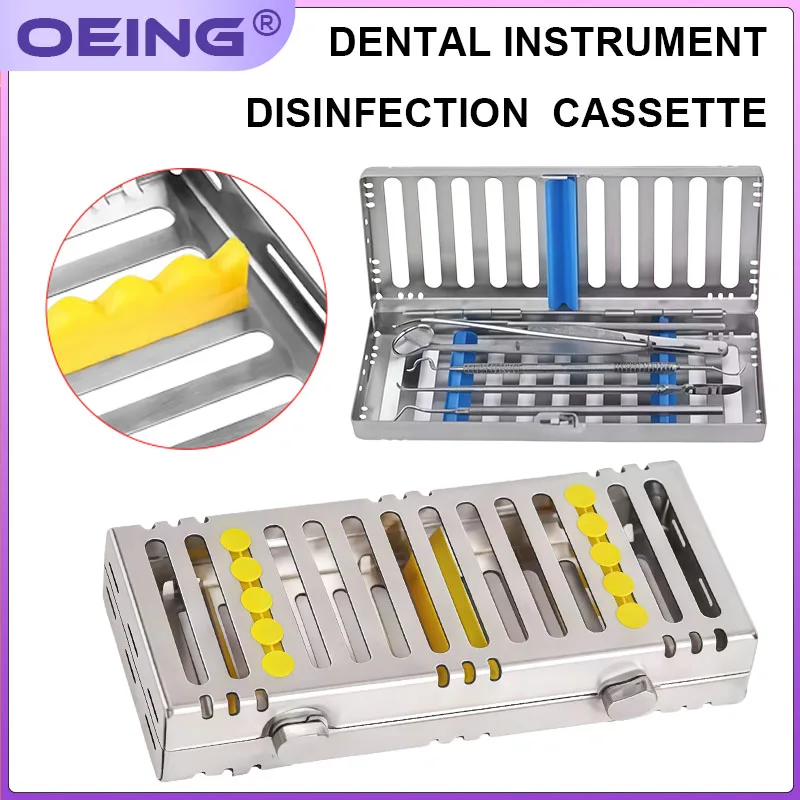 1Pcs Dental Stainless Steel Instrument Sterilization Box, Autoclavable 5-Piece Set of Dental Filling Instrument Locking Tool Box