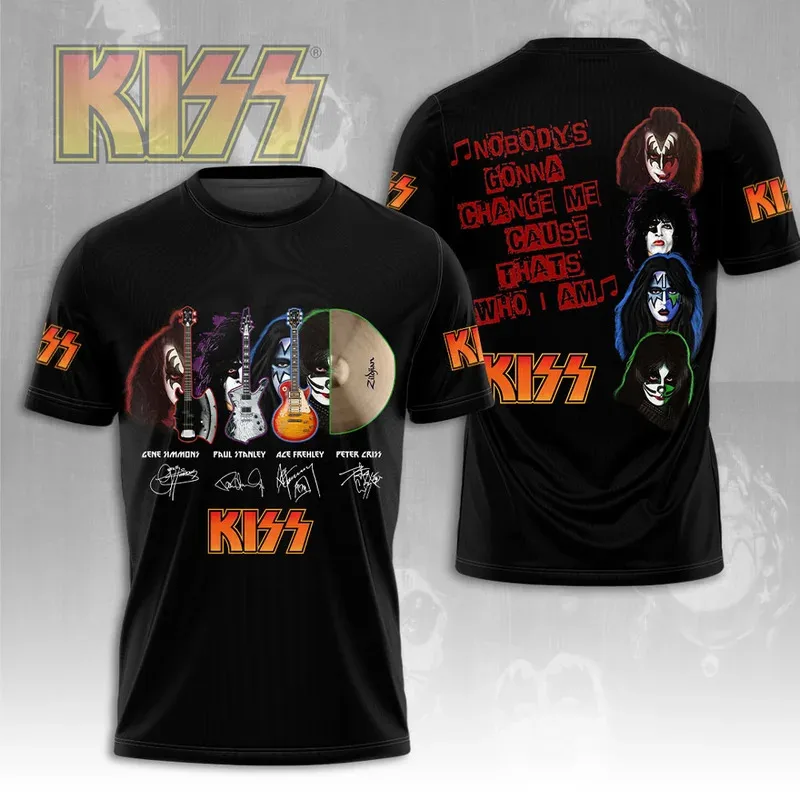 Rock Band Kiss T-shirts 3D Printing T Shirt Summer Men Women Funny Hip hop Short sleeve O-neck Tee Shirt Street Man Tops