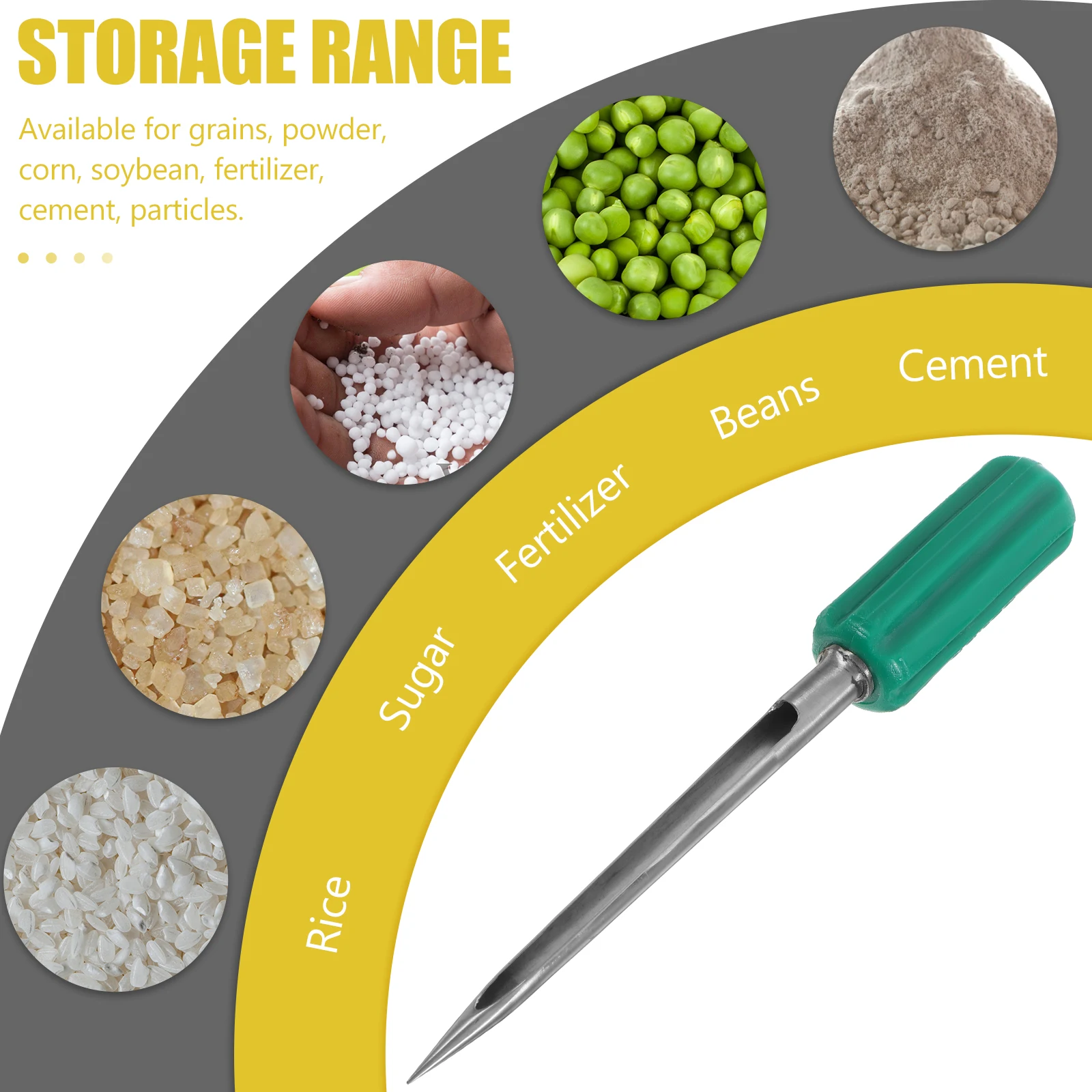 

Stainless Steel Sampler Reusable Soil Probe Portable Cereal Grain Powder Sampling Tool for Agriculture Farm Experiment