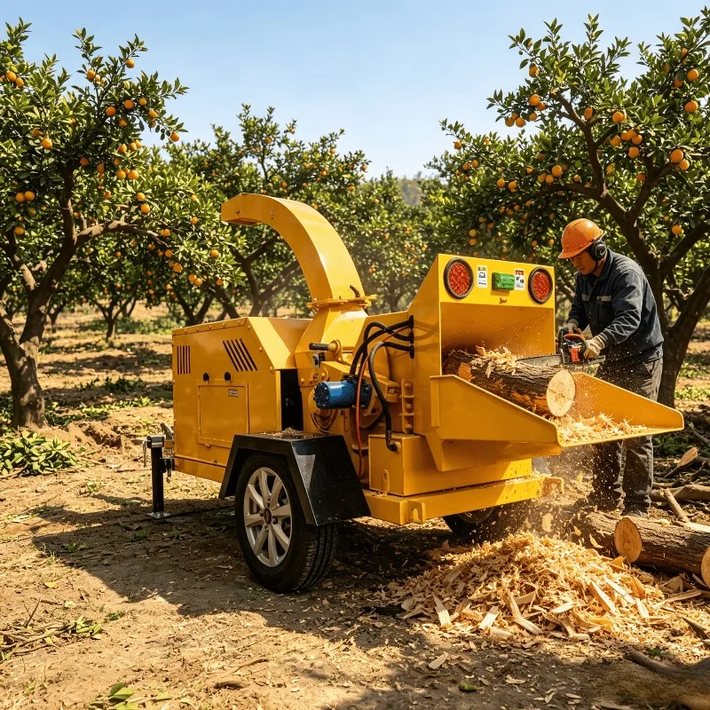 1T/H Mini Wood Chipper Crusher Machine Branch Shredder for Small Garden Farm Orchard Use Work Site Project Work