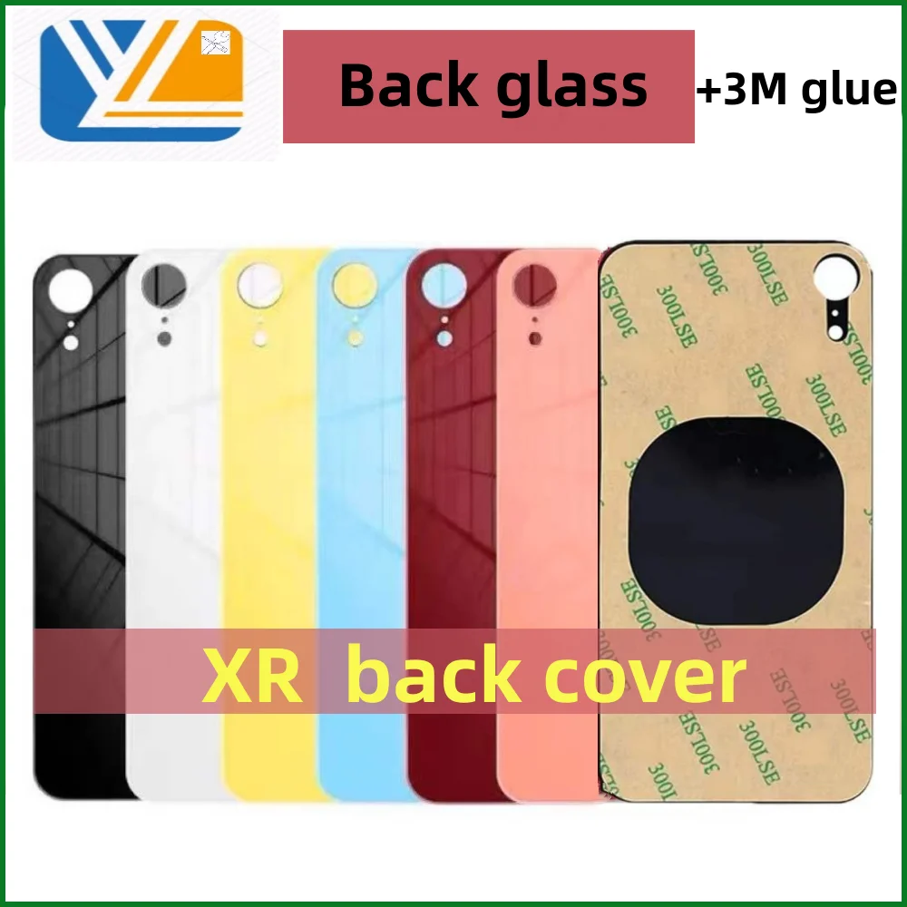 For iPhone XR Back Glass Panel Battery Cover Big Hole Rear Door Housing Case Replacement Parts With 3M Tape xr Back Cover