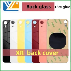 For iPhone XR Back Glass Panel Battery Cover Big Hole Rear Door Housing Case Replacement Parts With 3M Tape xr Back Cover