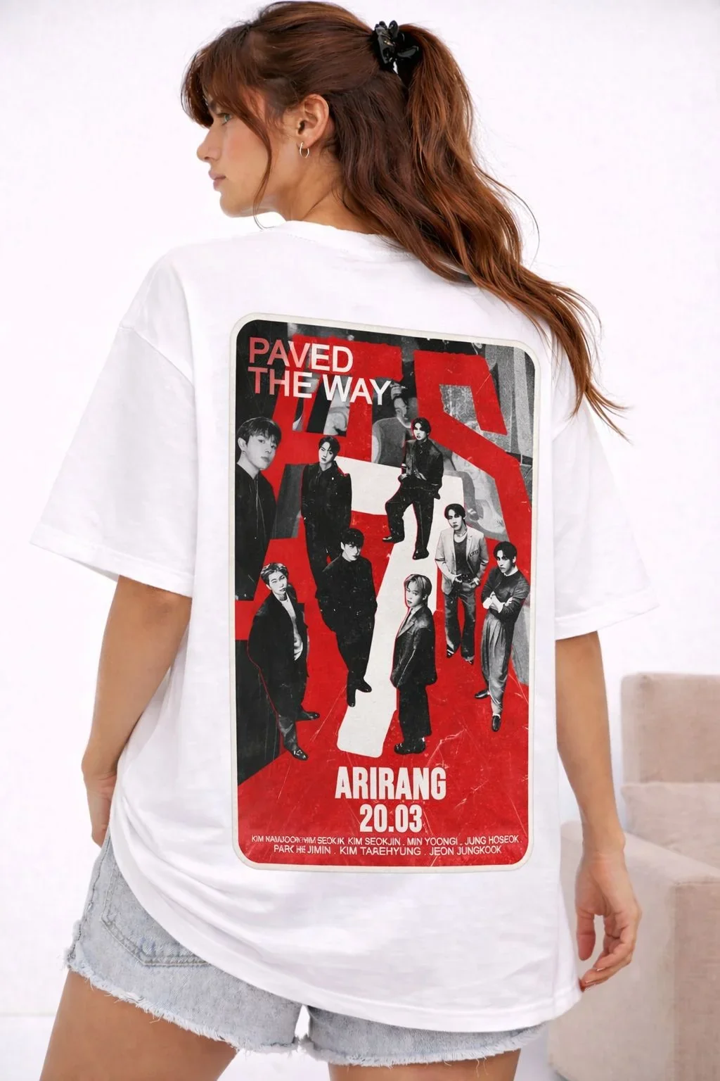 2026 Summer Men and Women Parent Child Pure Cotton T-shirt K-Pop Bt21 Poster Version Comfortable, Breathable, High Quality