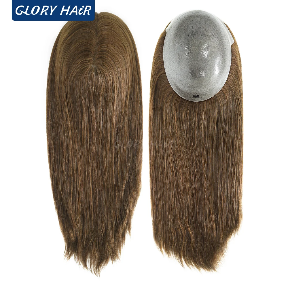 

GLORYHAIR - TP22 16" All Poly Skin Human Hair Topper 100 Chinese Remy Hair Topper For Women Hairpieces