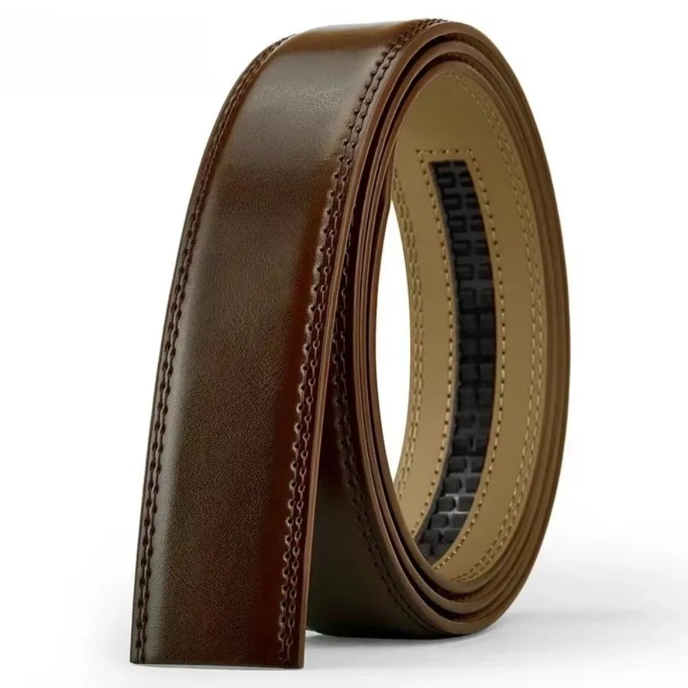 Luxe 115/125/135/145 cm hommes ceinture noir marron 3.5 cm de large ceintures en cuir véritable sans boucle ceinture en peau de vache Cinturones Para Mujer