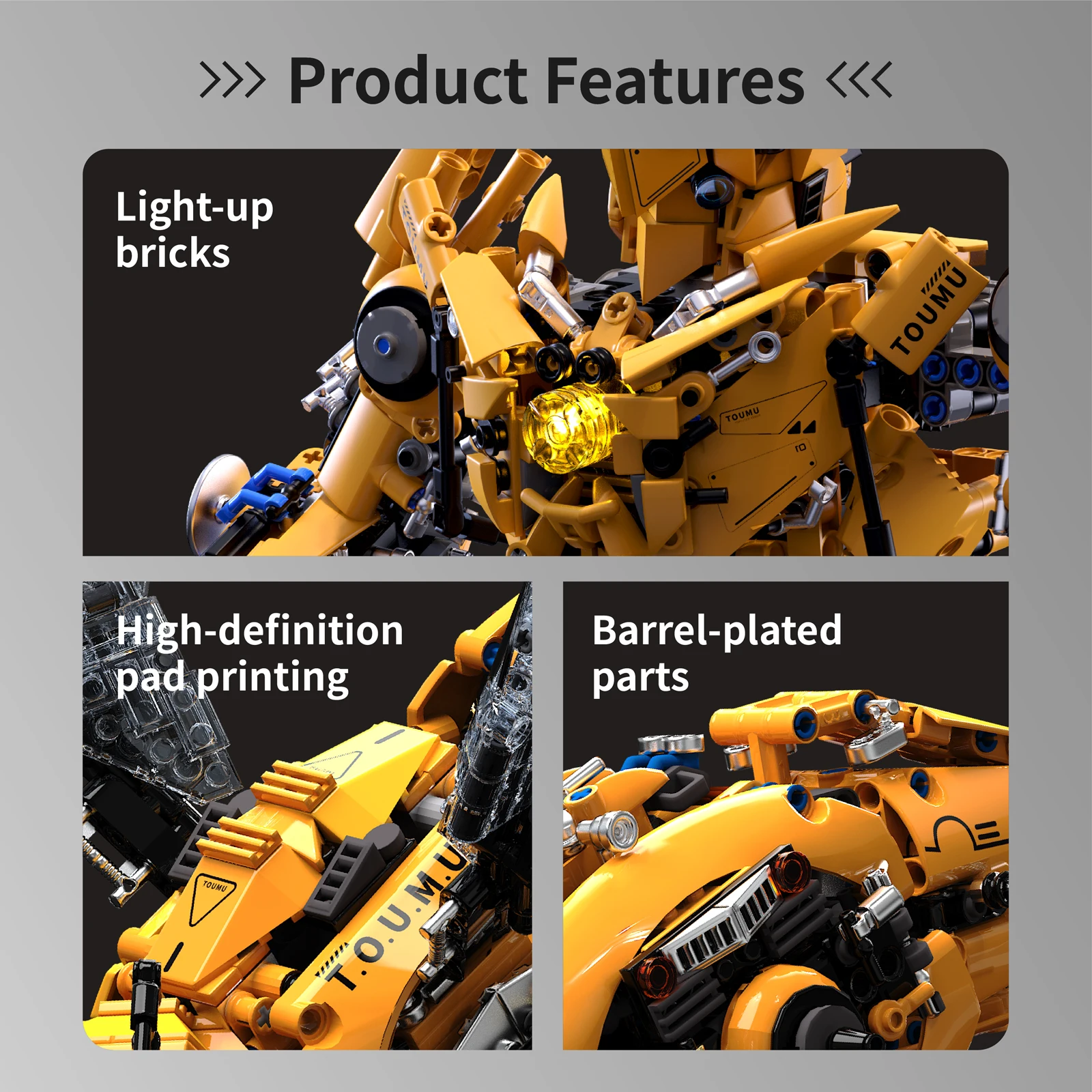 2025pcs Wasp Mecha Building Blocks Model Transformable 2-in-1 dengan Lampu LED