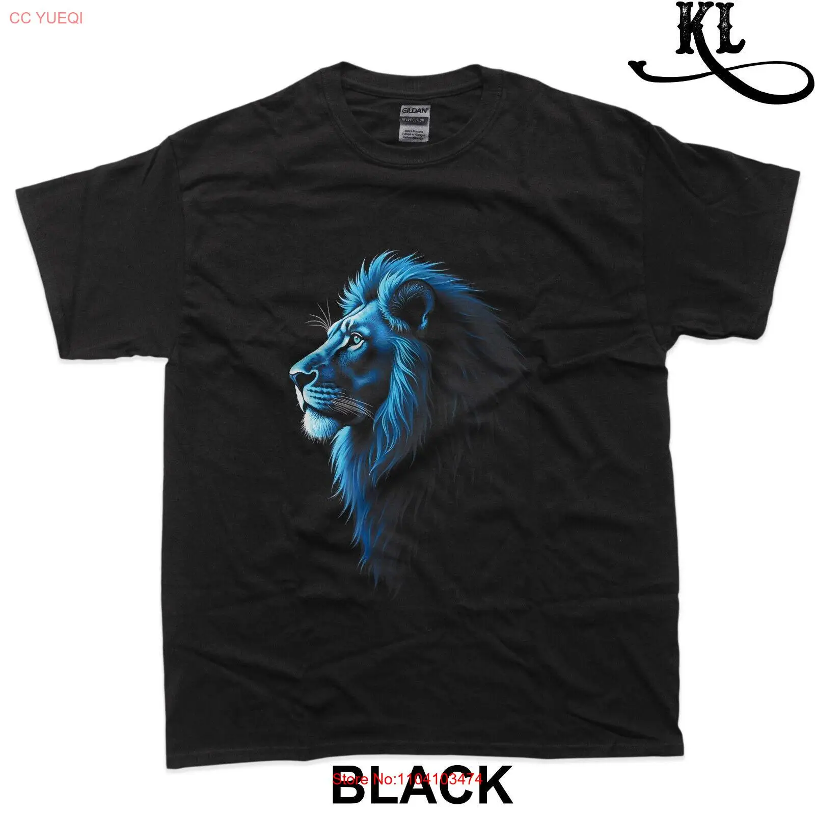 

Cool Lion With Blue Eyes Men Women Kids Lions T-Shirt