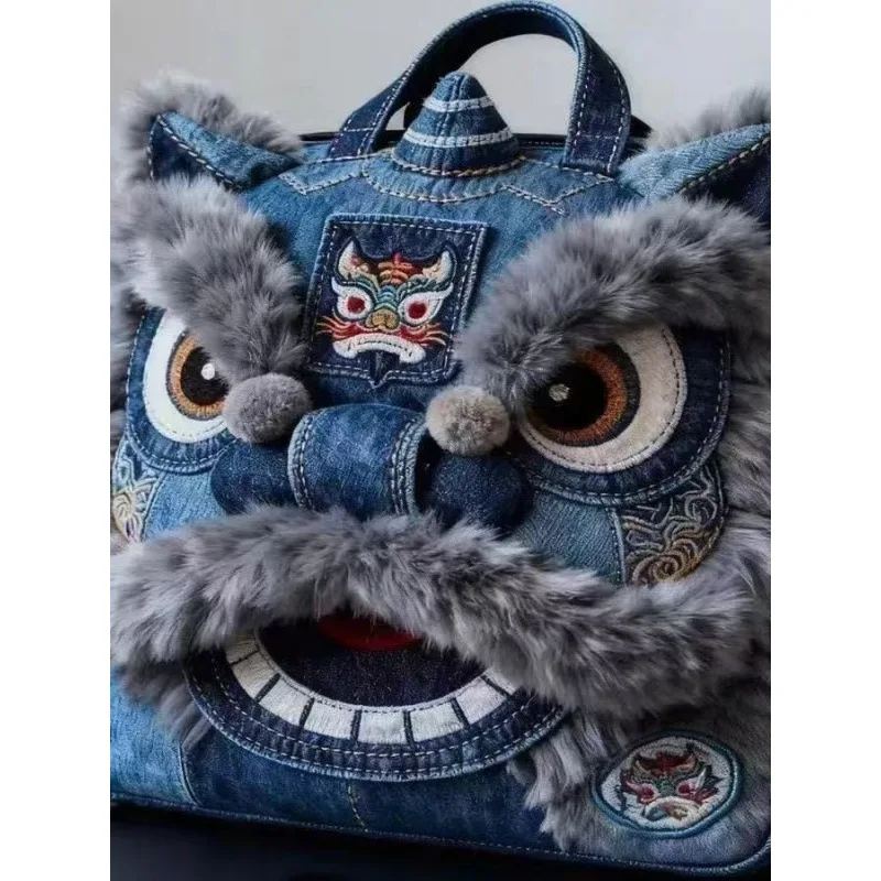 Cute Chinese Lion Kids Crossbody Bag 2026 - Boys Girls Ethnic School Backpack, Cultural Design for Daily/Party Use
