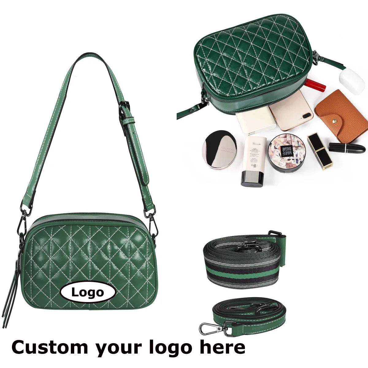 

Женская сумка через плечо с настраиваемым логотипом, кожаный рюкзак с ремешком, персонализированная эксклюзивная сумка через плечо, сумка Y2K, сумка для мобильного телефона