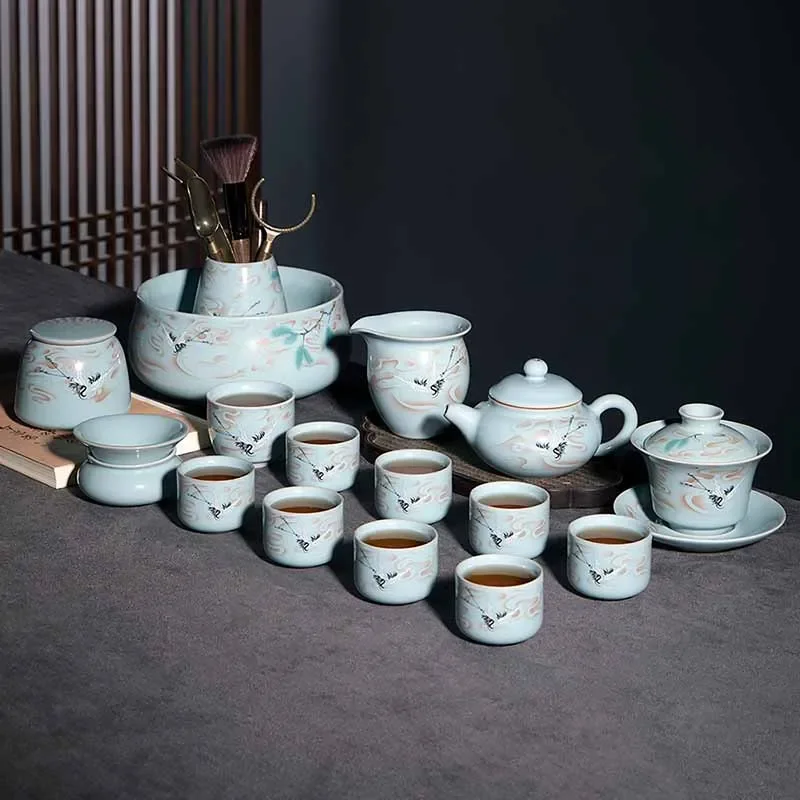 

European Saucers Tea Set Matte Tableware Luxury Coffeeware Cute Chinese Kung Fu Tea Set Ceremony Tazas De Te Home Decorationgs