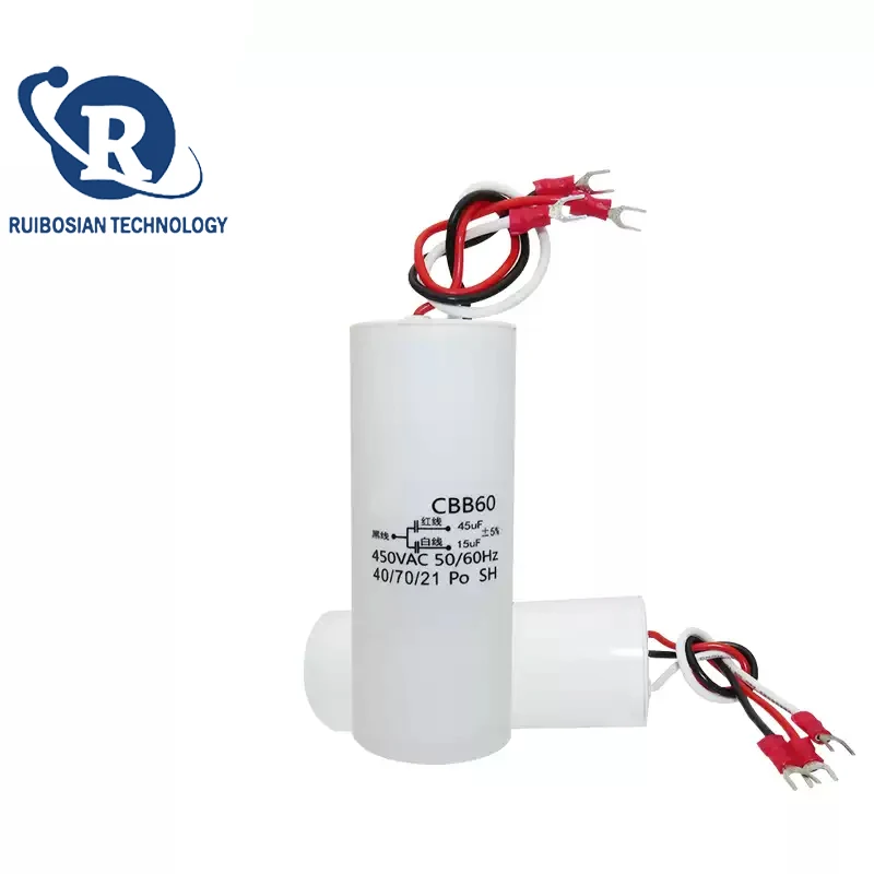 CBB60 15UF + 45UF 3 fili/4 fili doppio condensatore 450V paranco elettrico palo di sollevamento gru motore condensatore di avviamento