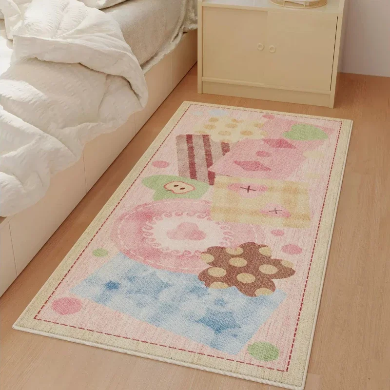 Dopamine Color Bedroom Decor Girl Carpet Washable Lounge Rug Modern Style Carpets for Living Room Thick Plush Bedside Floor Mat