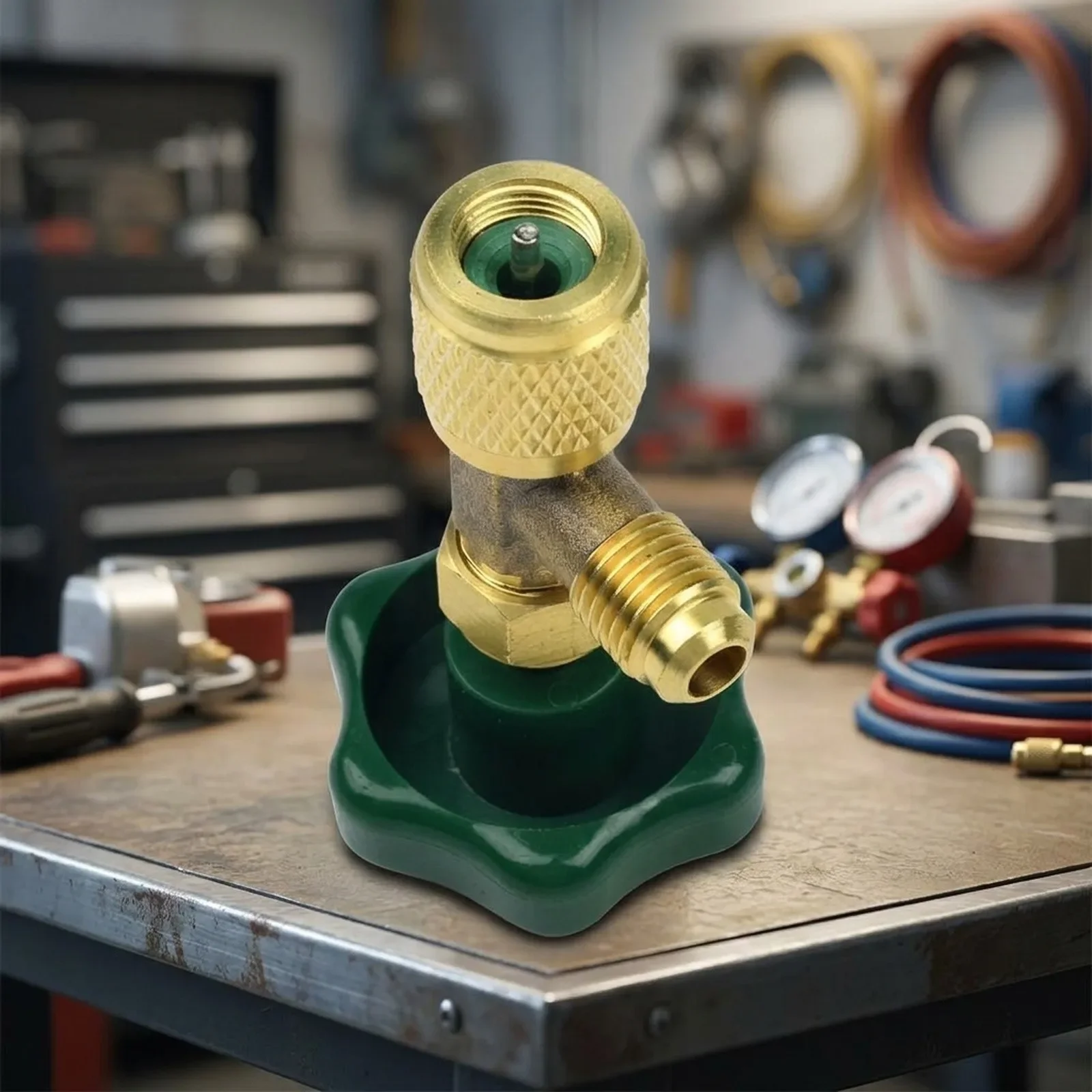 Tap Valve Bottle Opener For Refrigeration Technicians Working With For 7/16-28 UNF Thread And Standard Fittings