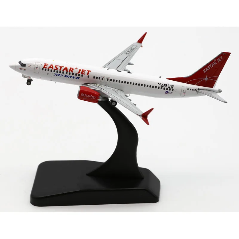 XX4133 Alloy Collectible Plane Gift JC Wings 1:400 Eastar Jet Boeing B737 MAX 8 Diecast Aircraft Jet Model HL8340 With Stand