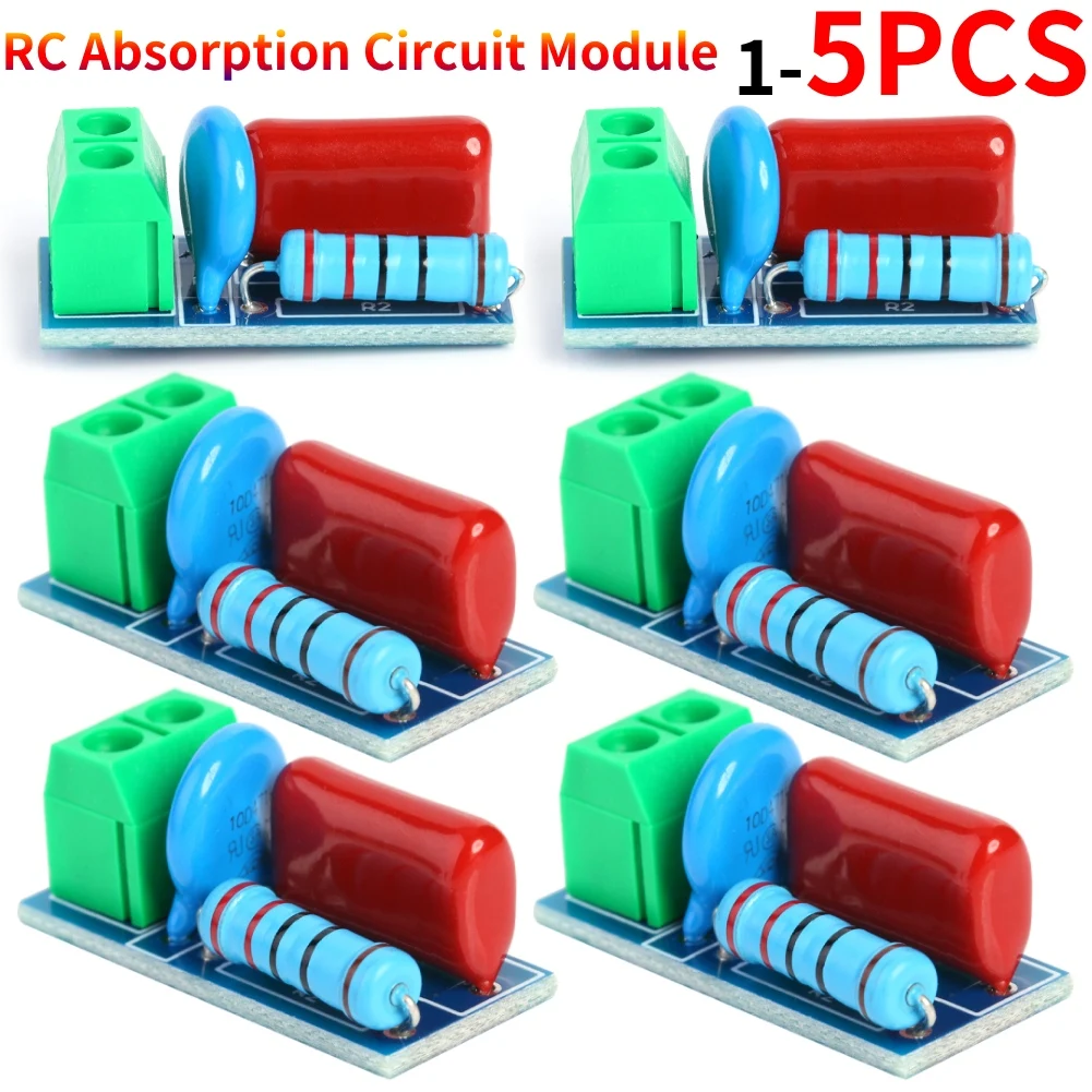 1-5pcs RC Absorption Circuit Module Relay Contact Protection Resistance Surge Module AC/DC 5V-400V Snubber Board