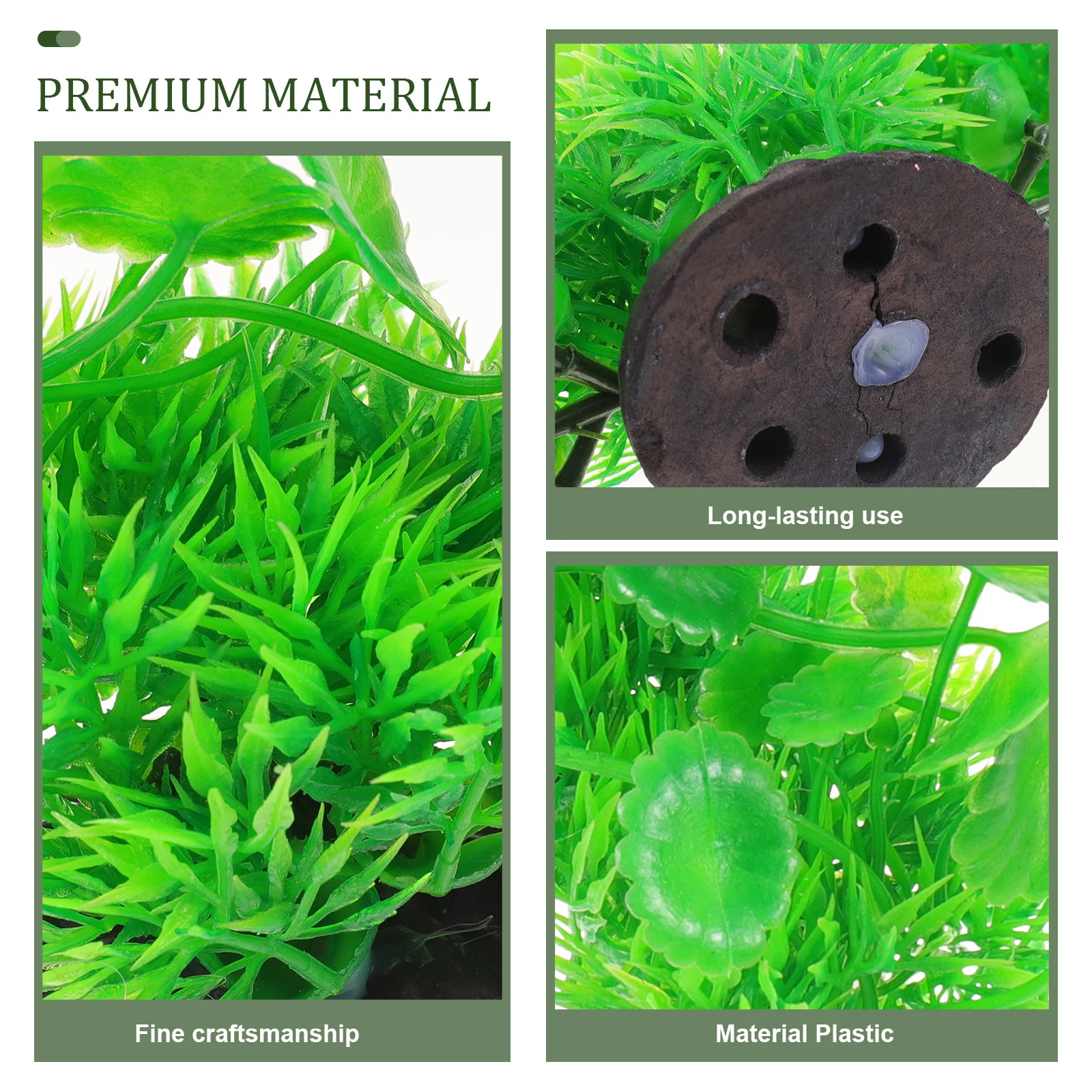 

Artificial Aquatic Plant Plastic Fish Tank Decor Lifelike Green Ornament Safe Durable Easy Maintain Aquarium Supplies