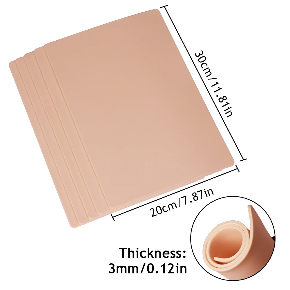 3MM A4 Size Tattoo Practice Skin Blank Artificial Fake Tattoo Skin Synthetic Leather for Permanent Makeup Tattoo Accessories