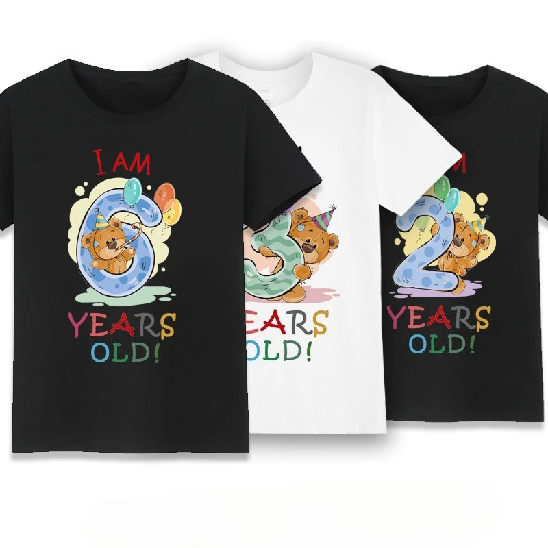 

Different Birthday Party. I'm Six Years Old. Digital Print Short-sleeved T-shirt. Casual Family. Parent-child Outfits. Brother