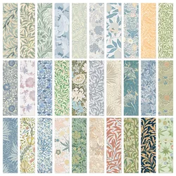 30Pcs William Morris Flower Painting Floral Designs Bookmark Vintage Plant PVC Reading Bookmarks Book Page Marker Stationery