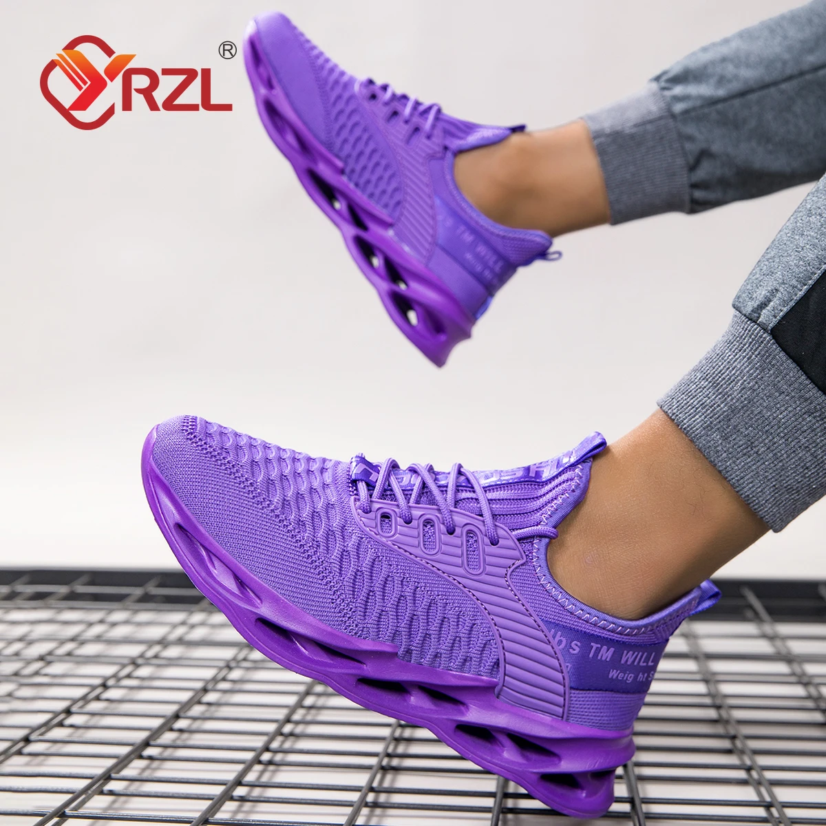 أحذية رياضية للرجال من YRZL، أحذية رياضية خفيفة الوزن وجيدة التهوية، أحذية رياضية مريحة للمدربين غير قابلة للانزلاق، أحذية رياضية للرجال #3