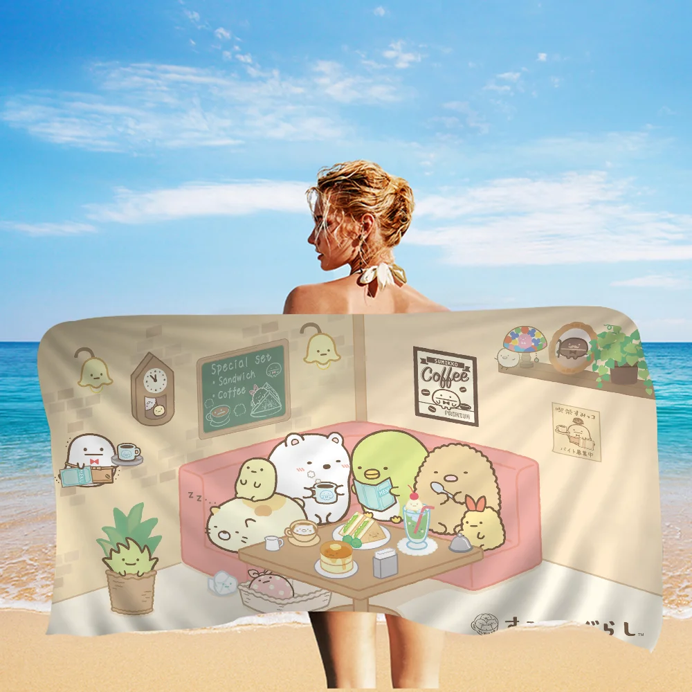 Ręcznik plażowy z mikrofibry Sumikko Gurashi Chłonny, szybkoschnący, miękki ręcznik kąpielowy do jogi i wspinaczki górskiej
