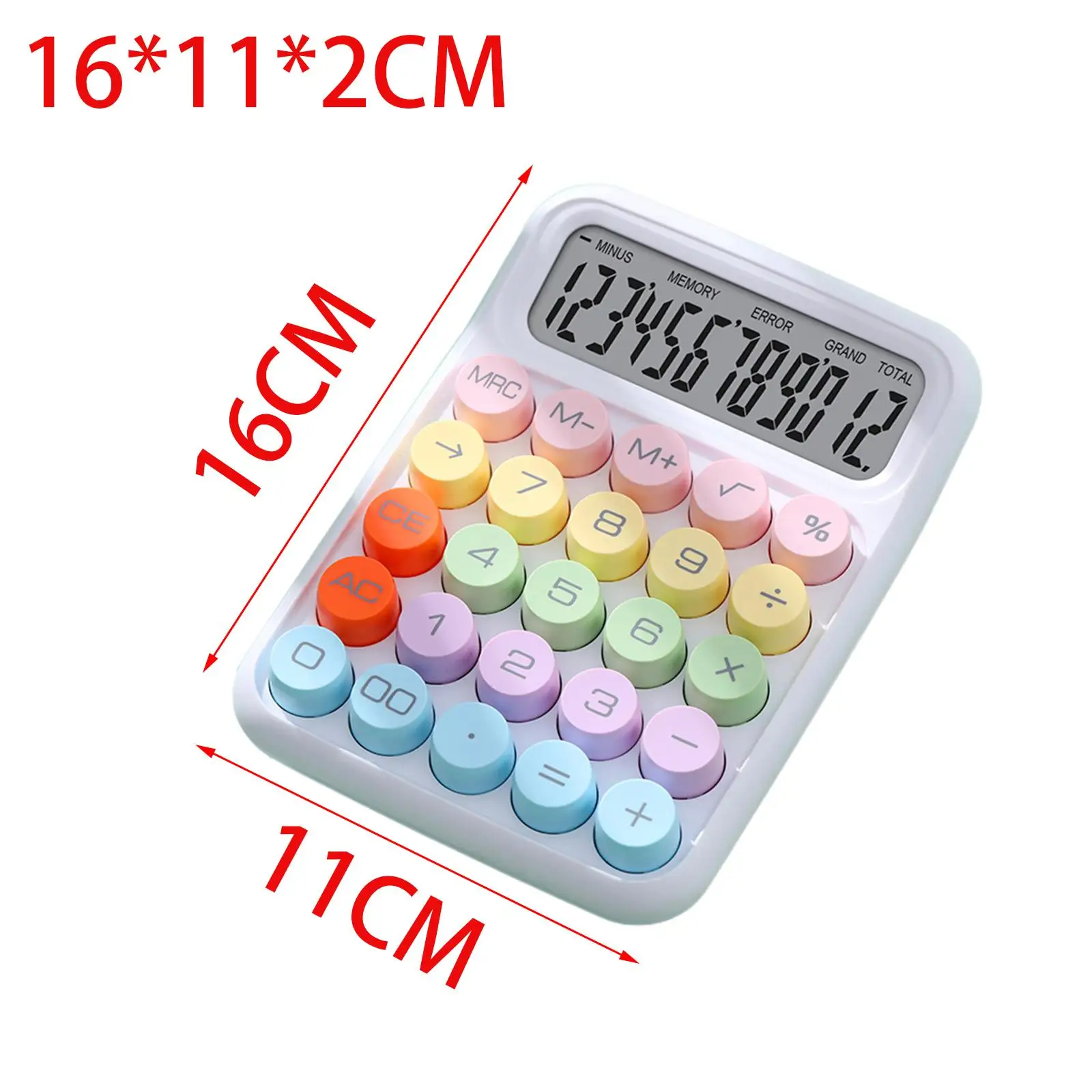 12-Digit Mechanical Calculator with Non-Slip Surface for Office And Home