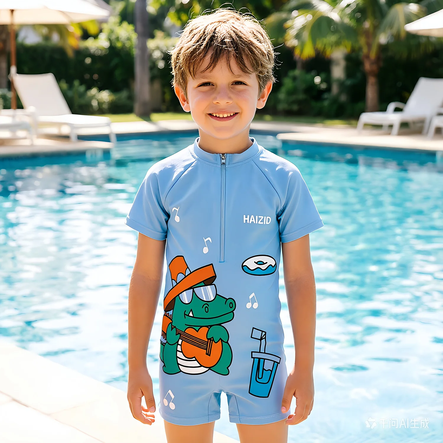 2-14Y Toddler Kids Child Boys Girls One Piece Swimsuit Swim Surf Beach Wear Astronaut Princess Mermaid Dino Print Bathing Suit