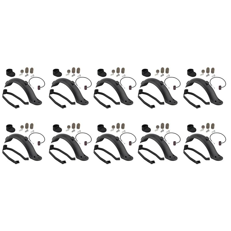 

10X Rear Mudguard Fender Guard + Bracket + Hook +Taillight For Xiaomi M365 Electric Scooter