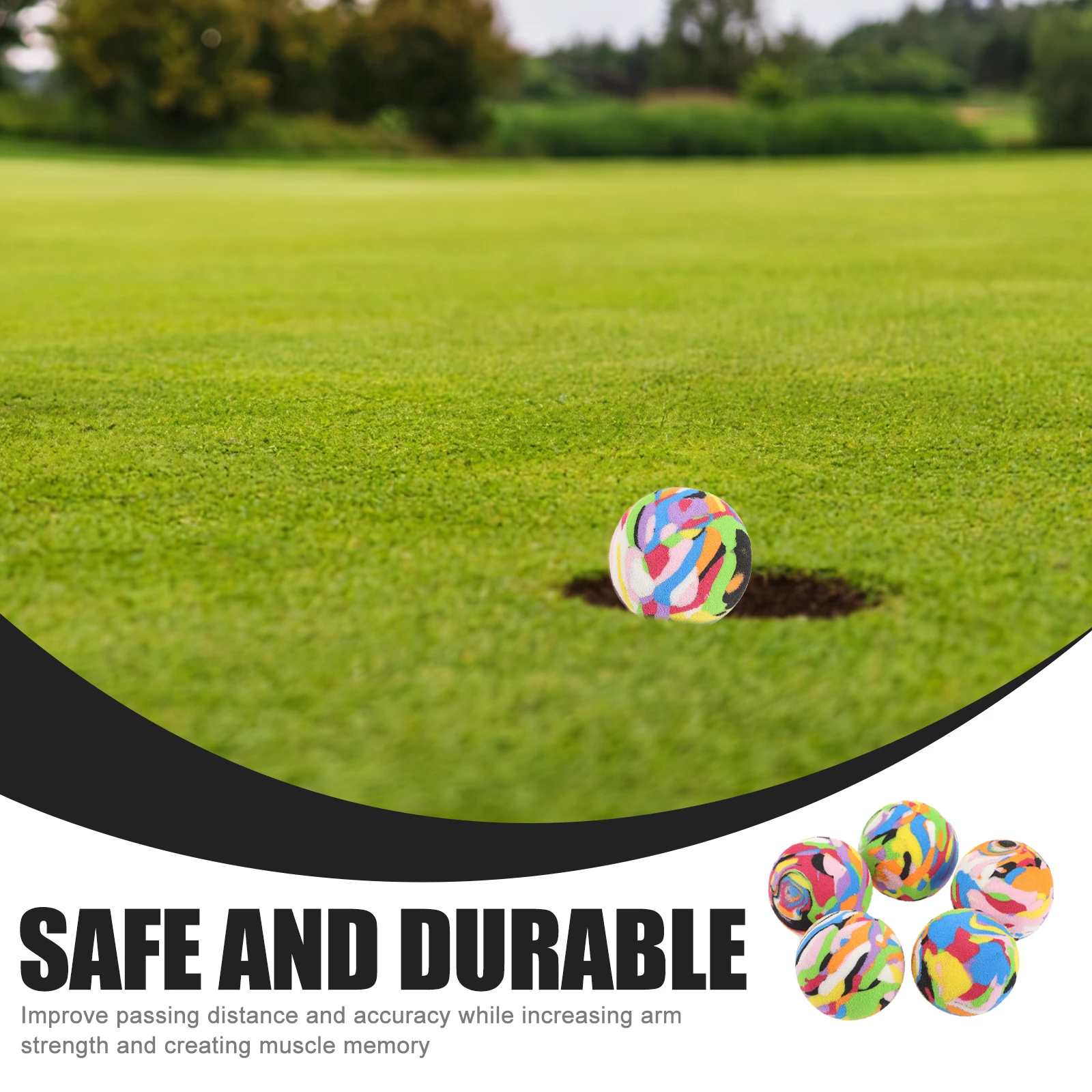 

10pcs Practice Golf Balls Swing Wear-resistant Training Accessories Reusable Kids Pool Stick Daily Use Practicing Ball Outdoor