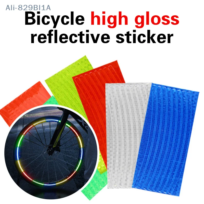 1Pc Bike Body Reflective Safety Stickers Reflective Safety Warning Conspicuity Tape Film Sticker Strip Bicycle Accessories