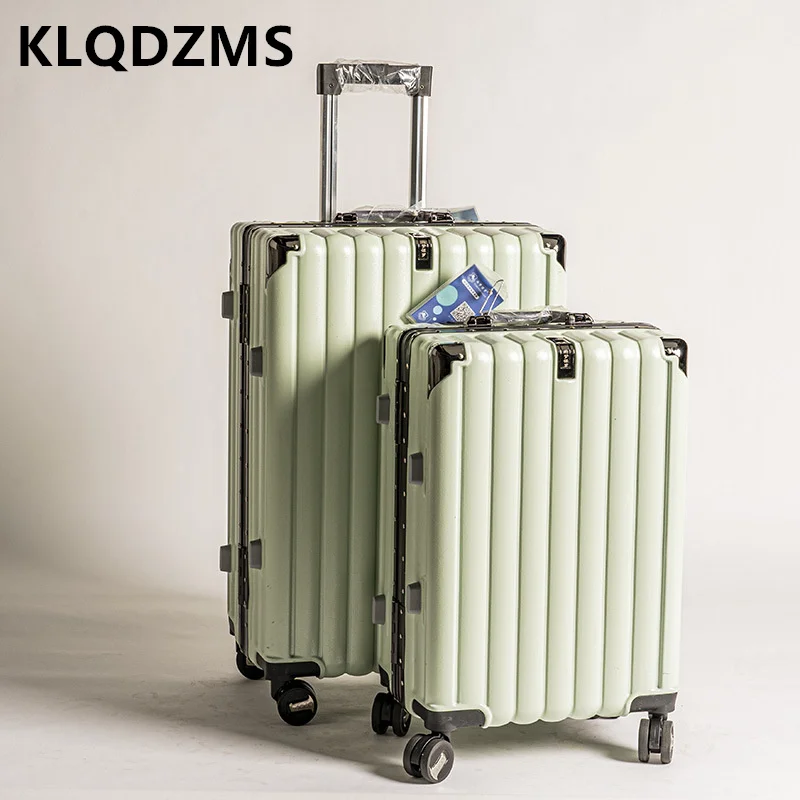 KLQDZMS 20 Inch Cabin Carry-on Trolley Case Male Simple Style Rolling Suitcase 24 Inch Luggage Bag Business Mute Wheel Suitcase